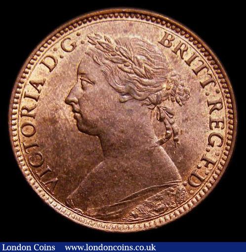 Farthing 1881 Freeman 546 dies 7+C an extremely attractive example with around 25% mint lustre, in an LCGS holder and graded LCGS 80 : English Coins : Auction 169 : Lot 1413