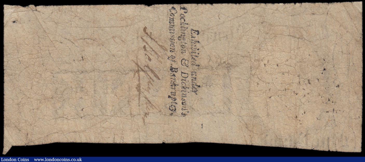 London Coins : A169 : Lot 106 : Newark Bank 1 Pound dated 29th April 1805 For Pocklington, Dickinson, Hunter and Co., (Outing 1488b;...