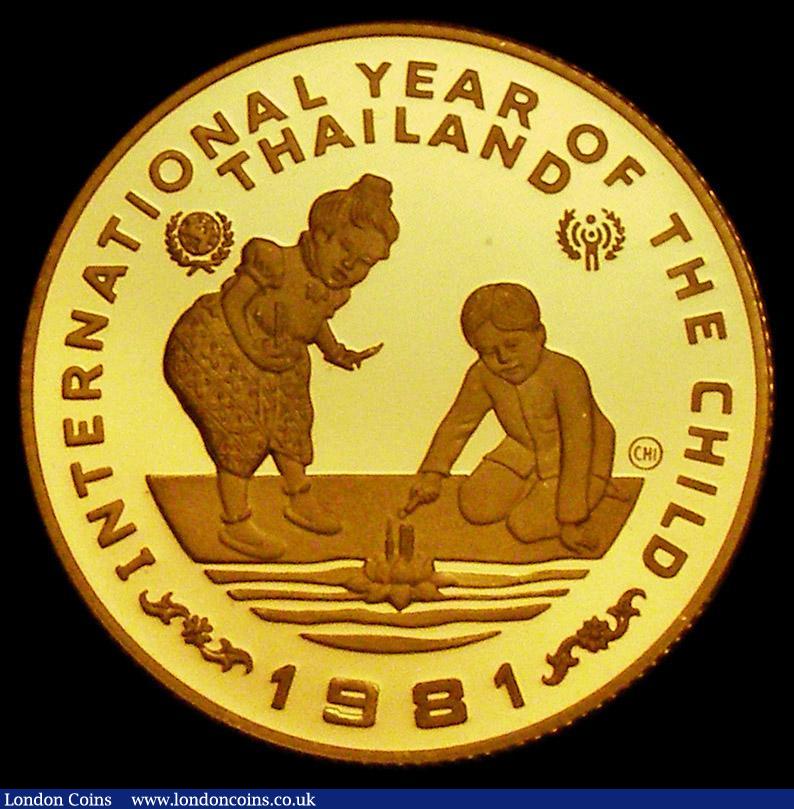 London Coins : A169 : Lot 1106 : Thailand 4000 Baht 1981 (BE2524) International Year of the Child Y#153, 17.17 grammes of .900 gold, ...