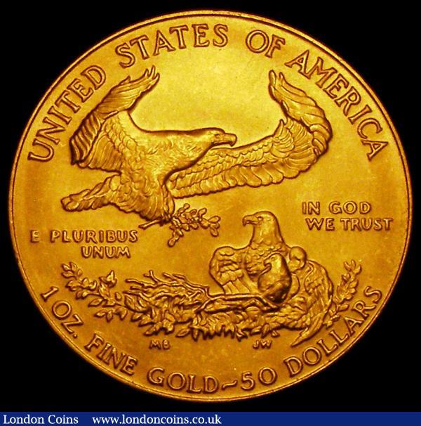 USA 50 Dollars 1990 Gold One Ounce KM#219 UNC in capsule : World Coins : Auction 169 : Lot 1115