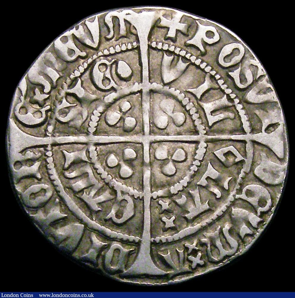 London Coins : A169 : Lot 1205 : Halfgroat Henry VI Pinecone-Mascle issue, Calais Mint S.1877 mintmark Cross Fleury/Plain Cross, 1.87...