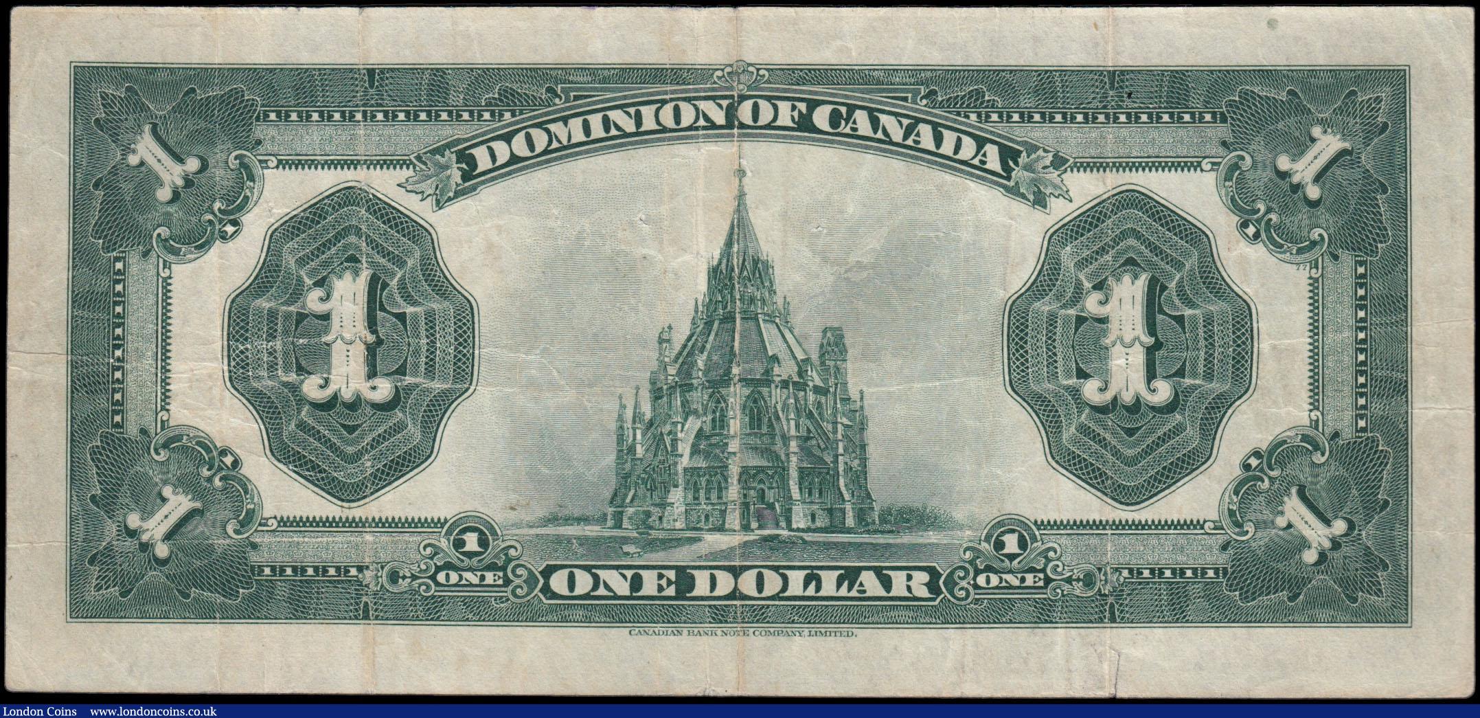 London Coins : A169 : Lot 128 : Canada Dominion of Canada 1 Dollar Pick 33e dated Ottawa, 2nd July 1923 Bronze seal block R-1 (Group...