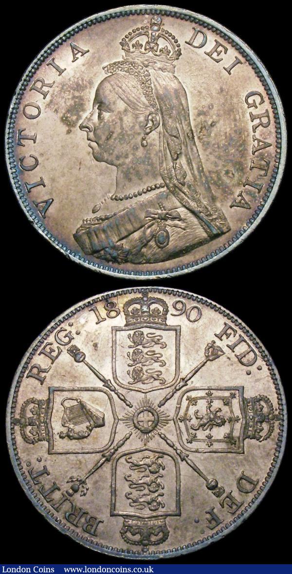 Double Florins (2) 1889 ESC 398, Bull 2701 GVF/NEF once cleaned, 1890 ESC 399, Bull 2703 NEF/EF and lustrous with some edge nicks : English Coins : Auction 169 : Lot 1350