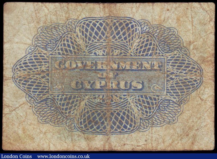 London Coins : A169 : Lot 138 : Cyprus Government 3 Piastres/Grosia/Kurush Pick 28a first date for this type 18th June 1943 serial n...