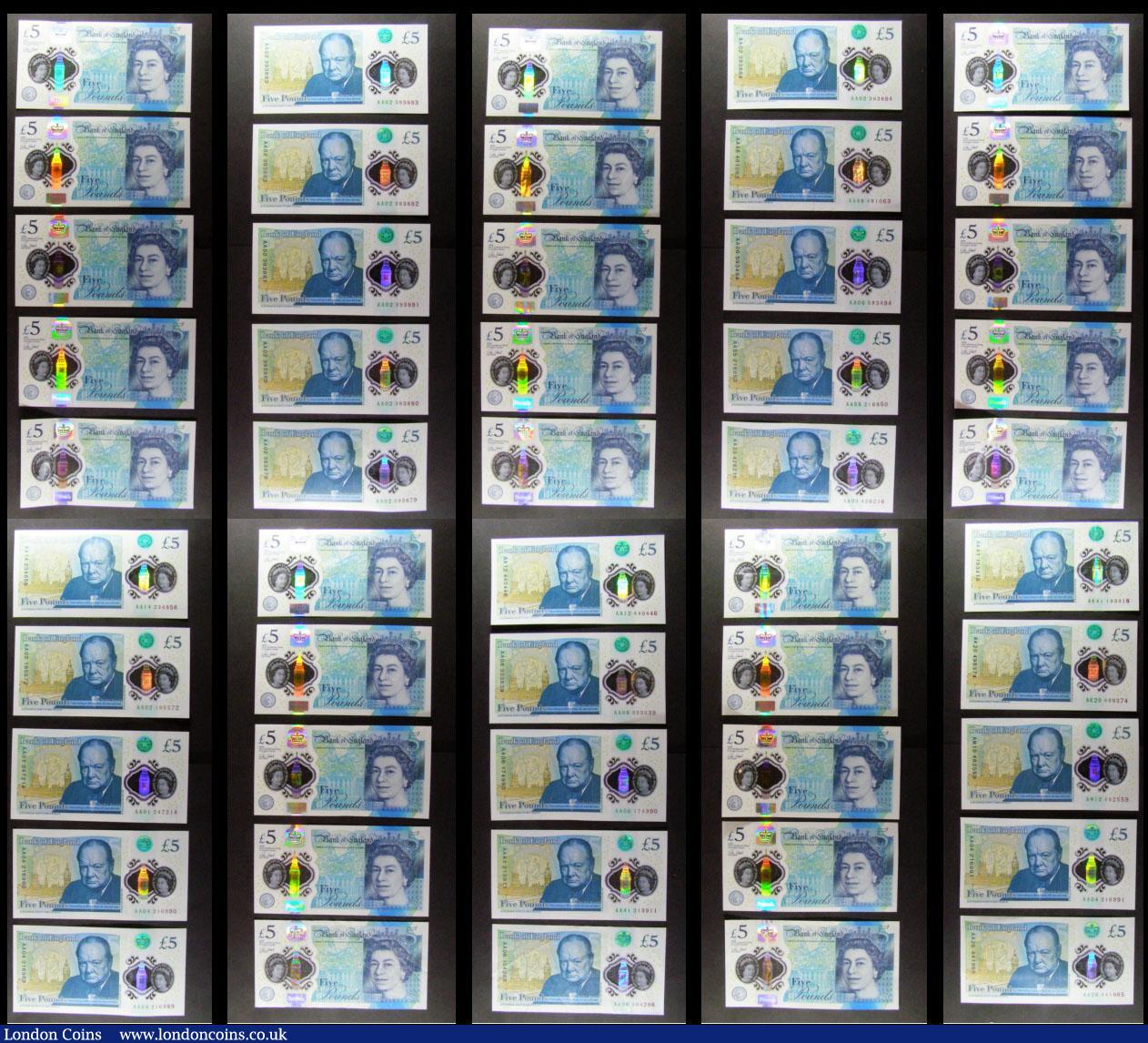 London Coins : A169 : Lot 15 : Bank of England & Treasury (33) a selection of notes in a small album and in mixed grades from G...