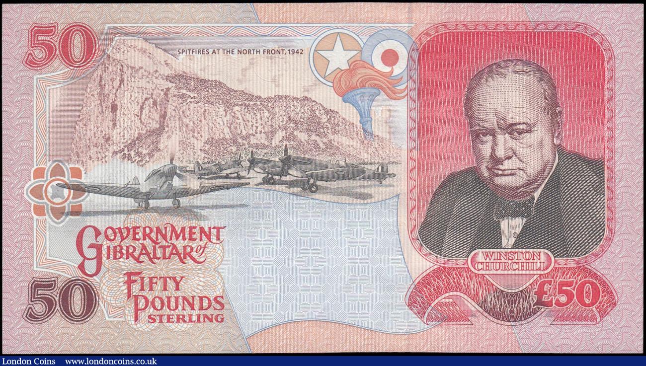 London Coins : A169 : Lot 184 : Gibraltar 50 Pounds Commemorative issue Honouring the 30th anniversary of the death of Sir Winston C...