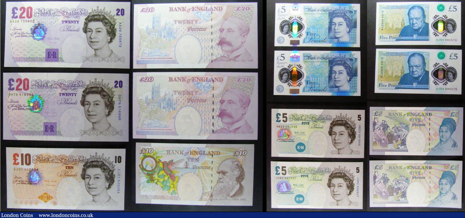 London Coins : A169 : Lot 20 : Bank of England 10 Shillings to 20 Pounds mid 1900's to present, varied examples of designs and...