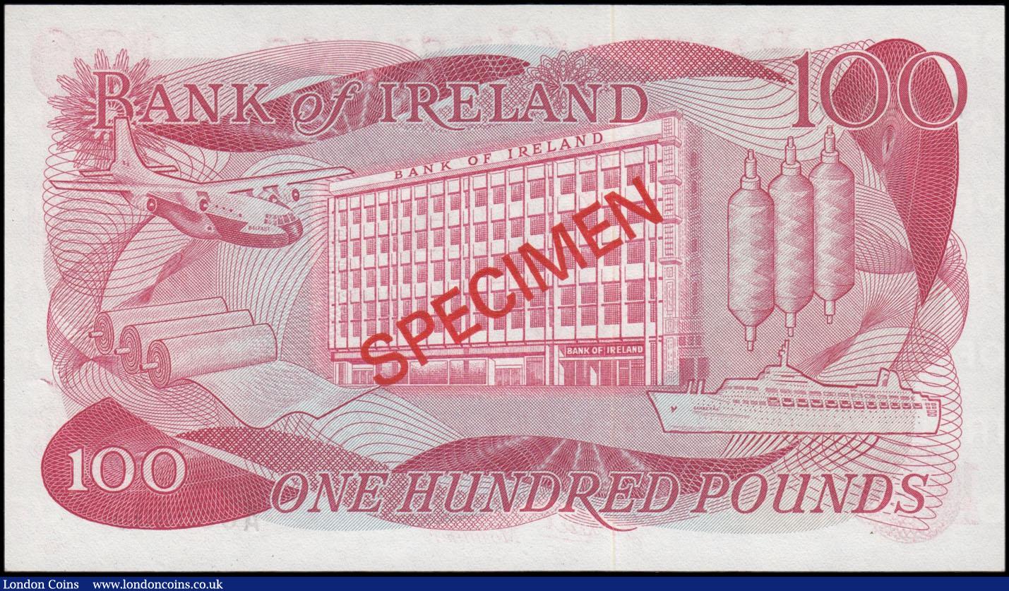 London Coins : A169 : Lot 204 : Ireland (Northern) Bank of Ireland Second issue 100 Pounds SPECIMEN Pick 64bs (PMI BA115; as BY NI.2...
