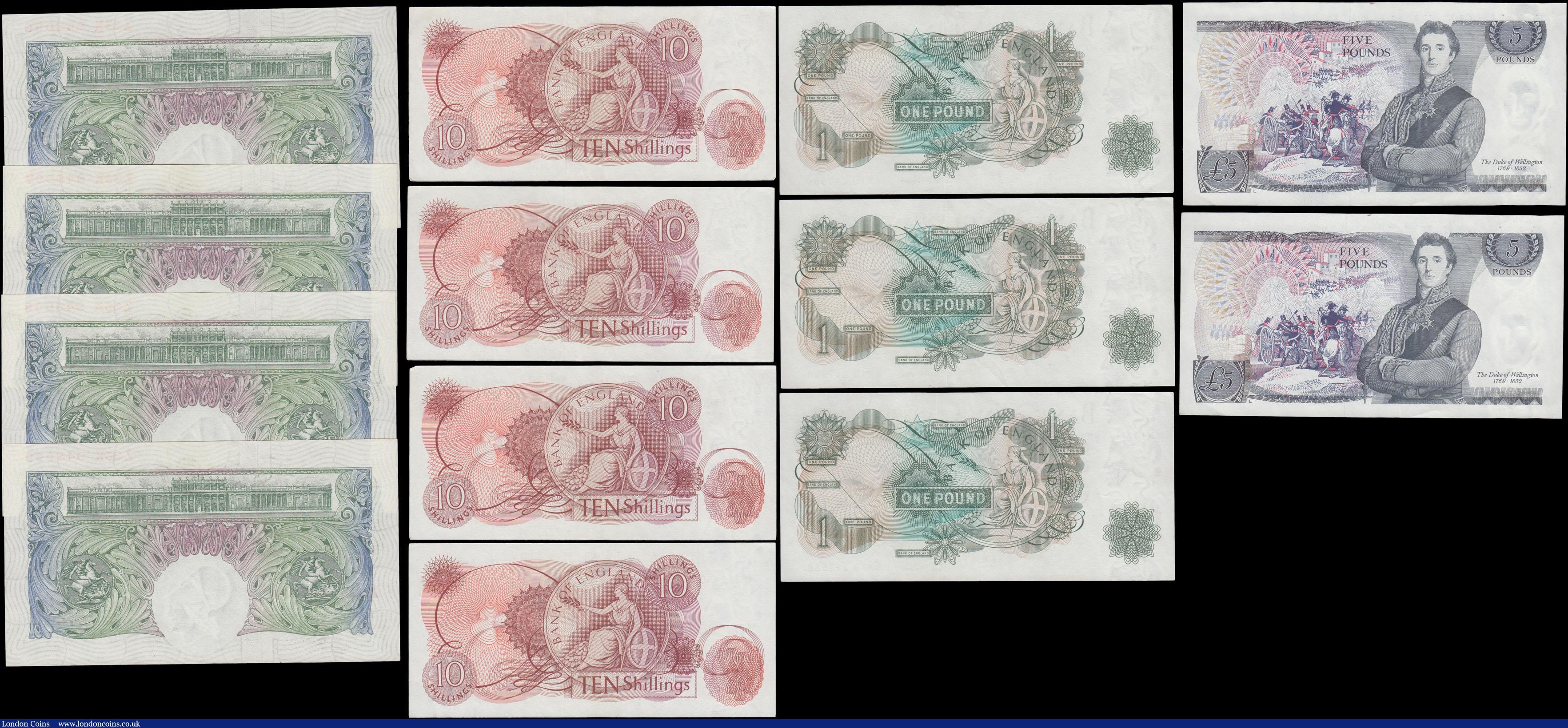 London Coins : A169 : Lot 21 : Bank of England 10 Shillings to 5 Pounds O'Brien, Hollom & Page 1950-80's (13) all in ...