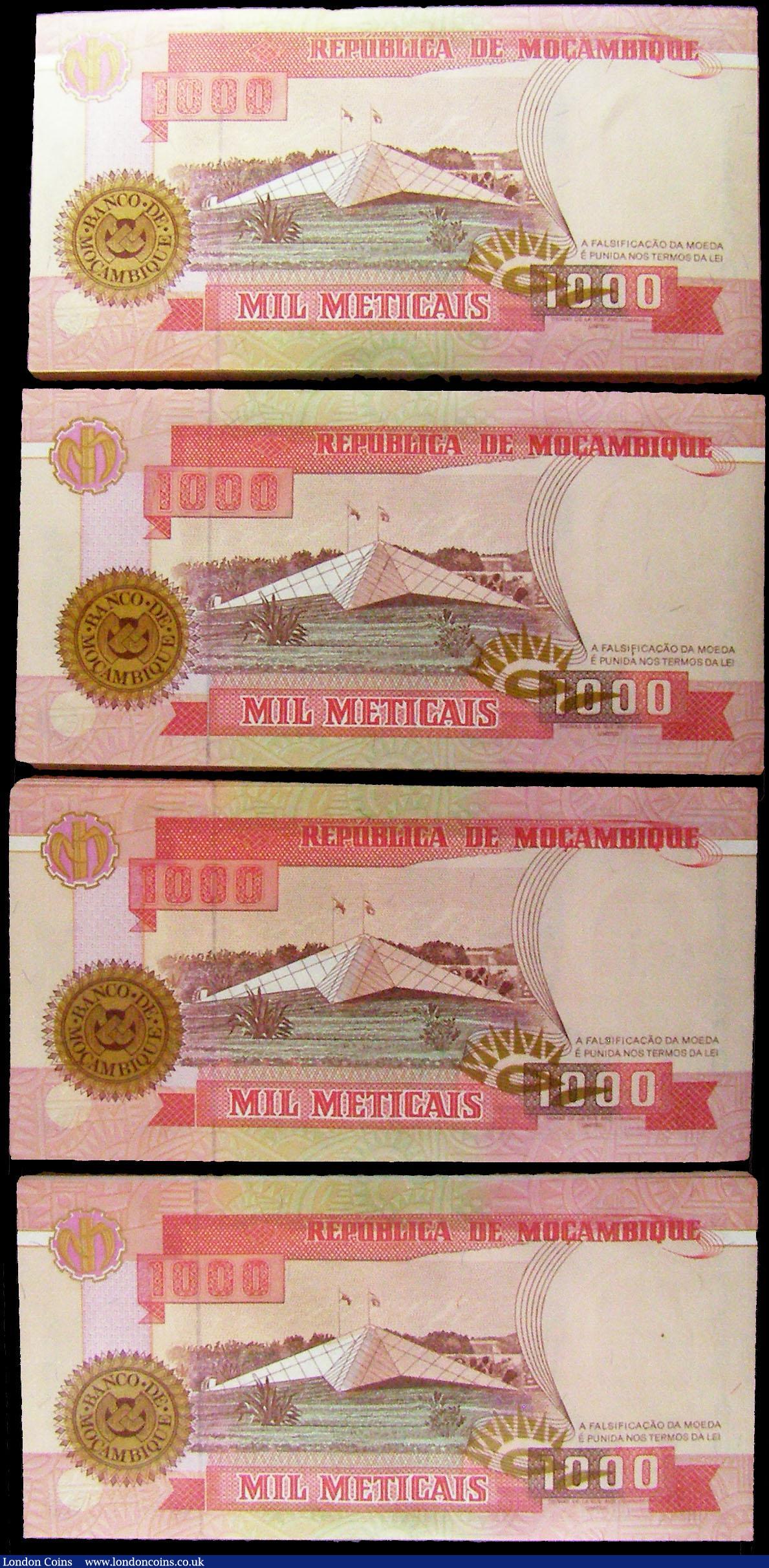 London Coins : A169 : Lot 237 : Mozambique Republica 1000 Meticais Pick 135 issues 16th June 1991 (400) in 4 consecutively numbered ...