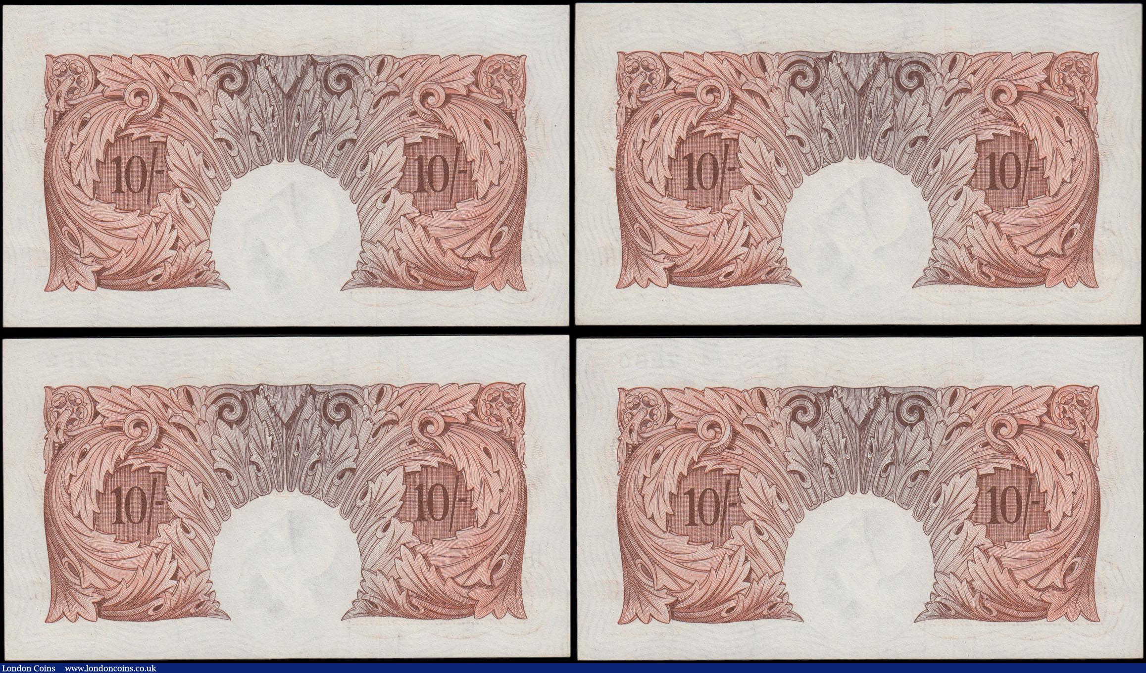 London Coins : A169 : Lot 45 : Ten Shillings Beale B266 Red-brown Britannia medallion issues 1950 (4) a consecutively numbered set ...
