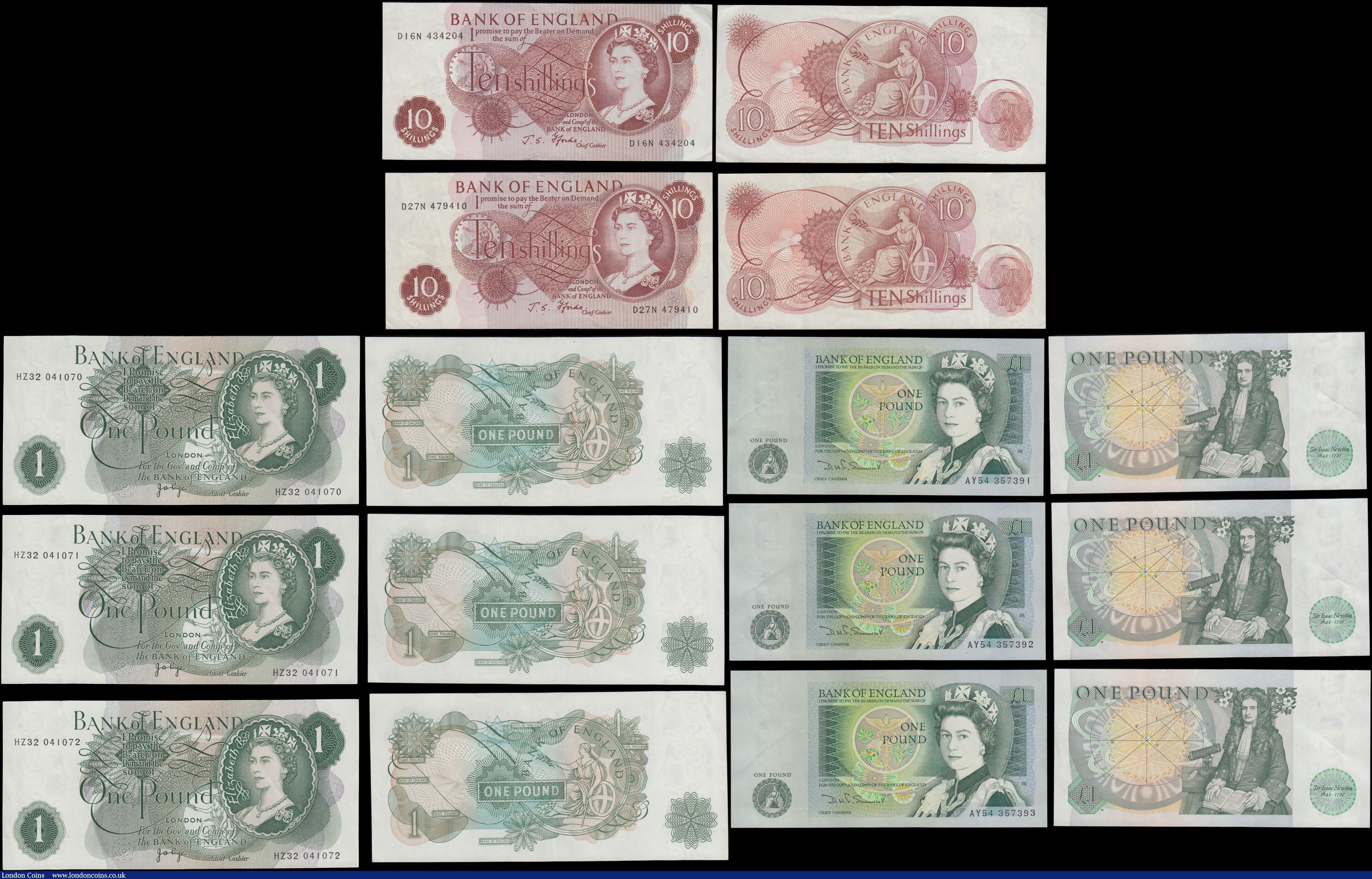 London Coins : A169 : Lot 48 : Bank of England along with a Wales Black Bull 5 Swllt-Shillings (12) in various grades VG to GVF com...