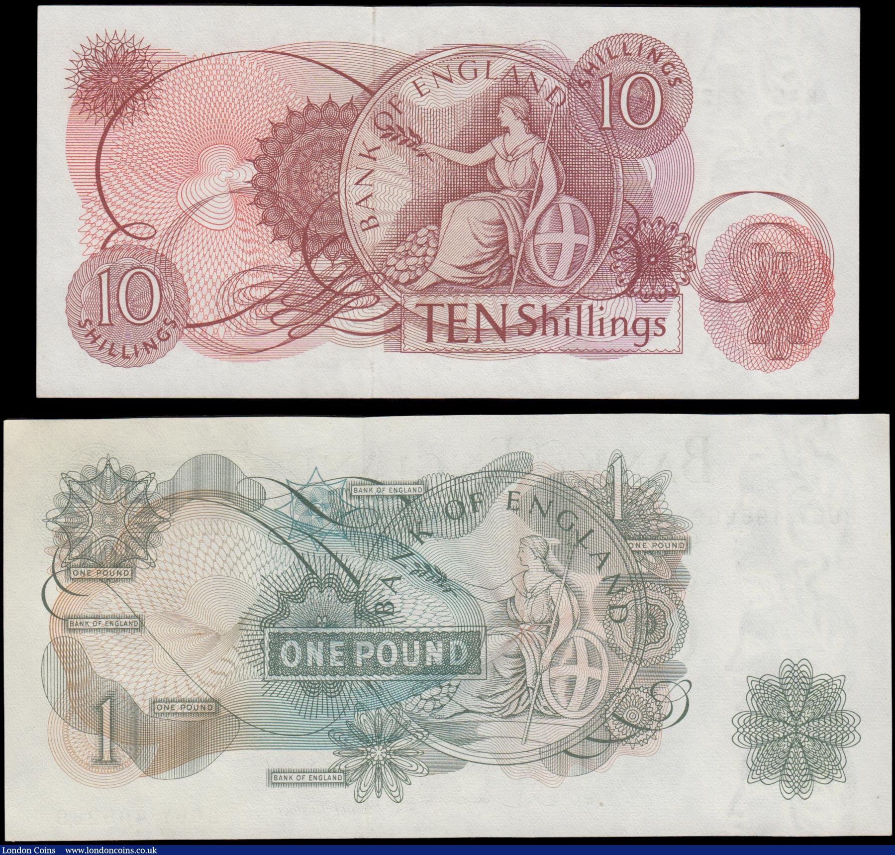 London Coins : A169 : Lot 50 : Bank of England Hollom QE2 portrait & seated Britannia 1963 issues (2) comprising a 10 Shillings...