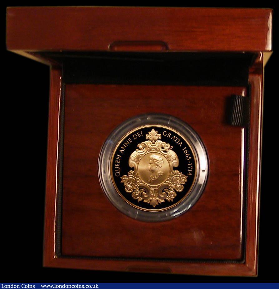 London Coins : A169 : Lot 513 : Five Pounds 2014 The 300th Anniversary of the Death of Queen Anne Gold Proof FDC cased as issued by ...