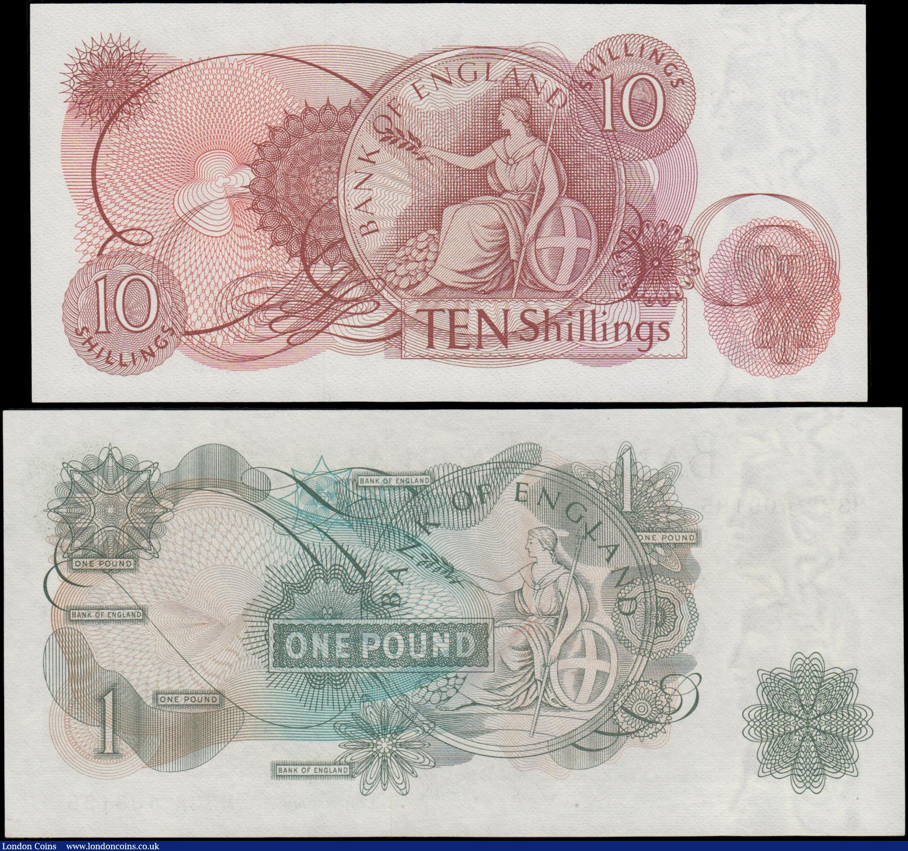 London Coins : A169 : Lot 53 : Bank of England Fforde QE2 portrait & seated Britannia Replacement issues 1967 (2) comprising a ...