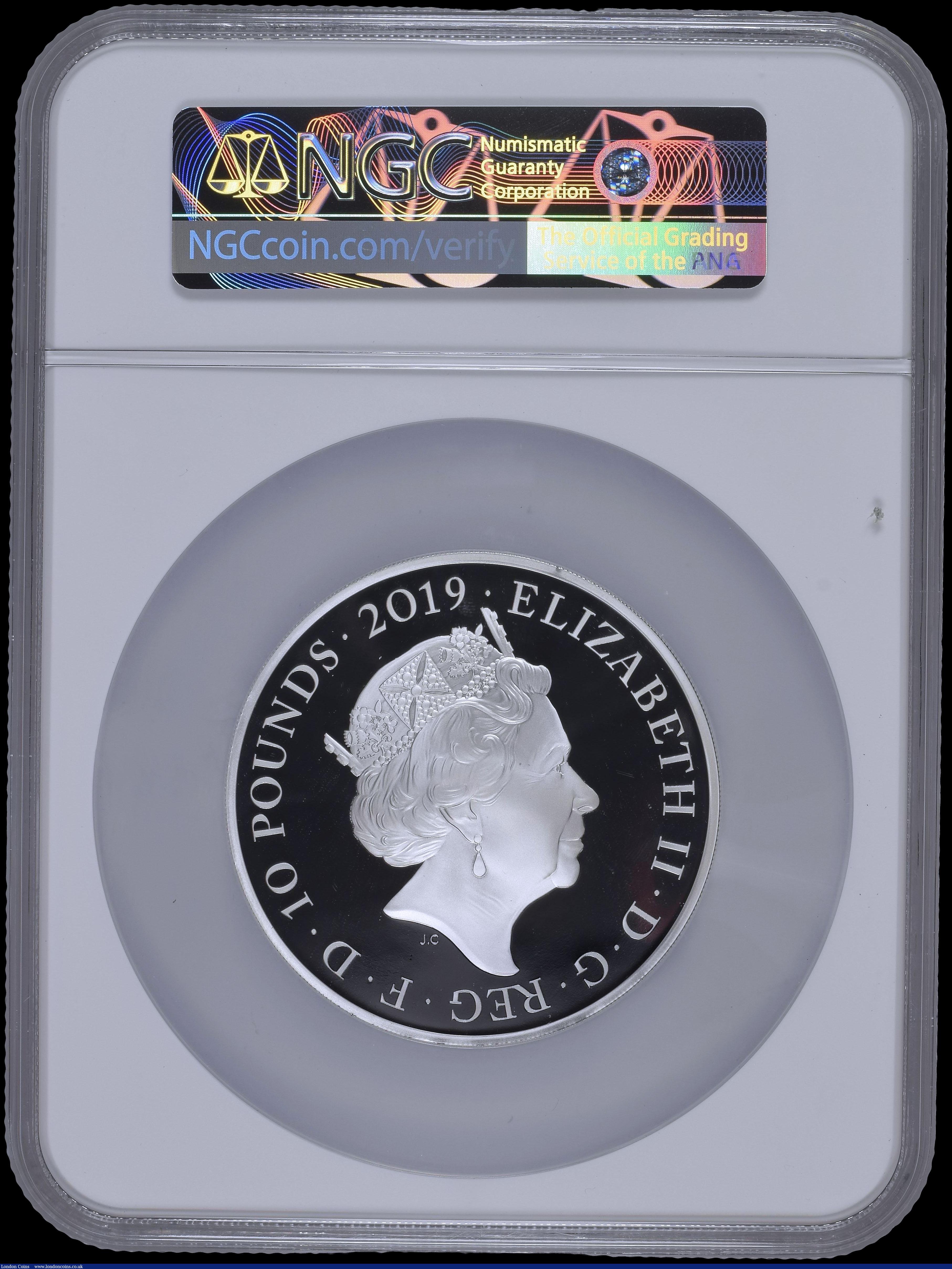 London Coins : A169 : Lot 653 : Ten Pounds 2019 200th Anniversary of the Birth of Queen Victoria 5oz. Silver Proof S.M16 FDC in a la...