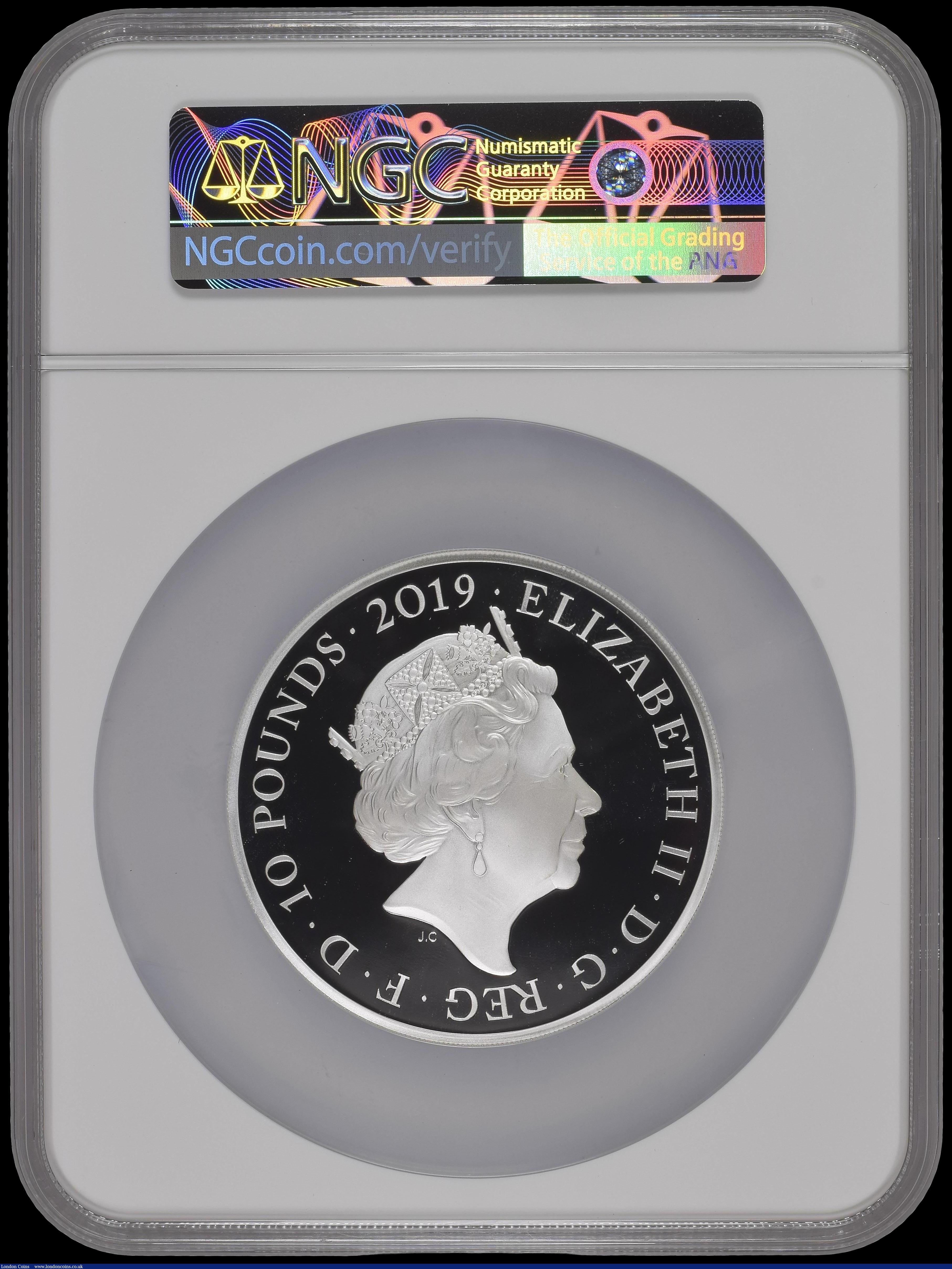 London Coins : A169 : Lot 654 : Ten Pounds 2019 200th Anniversary of the Birth of Queen Victoria 5oz. Silver Proof S.M16 FDC in a la...