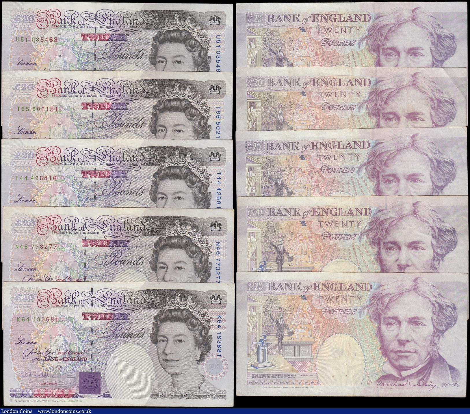 London Coins : A169 : Lot 81 : Twenty Pounds Kentfield QE2 pictorial & Michael Faraday Purple/Black and including examples of t...