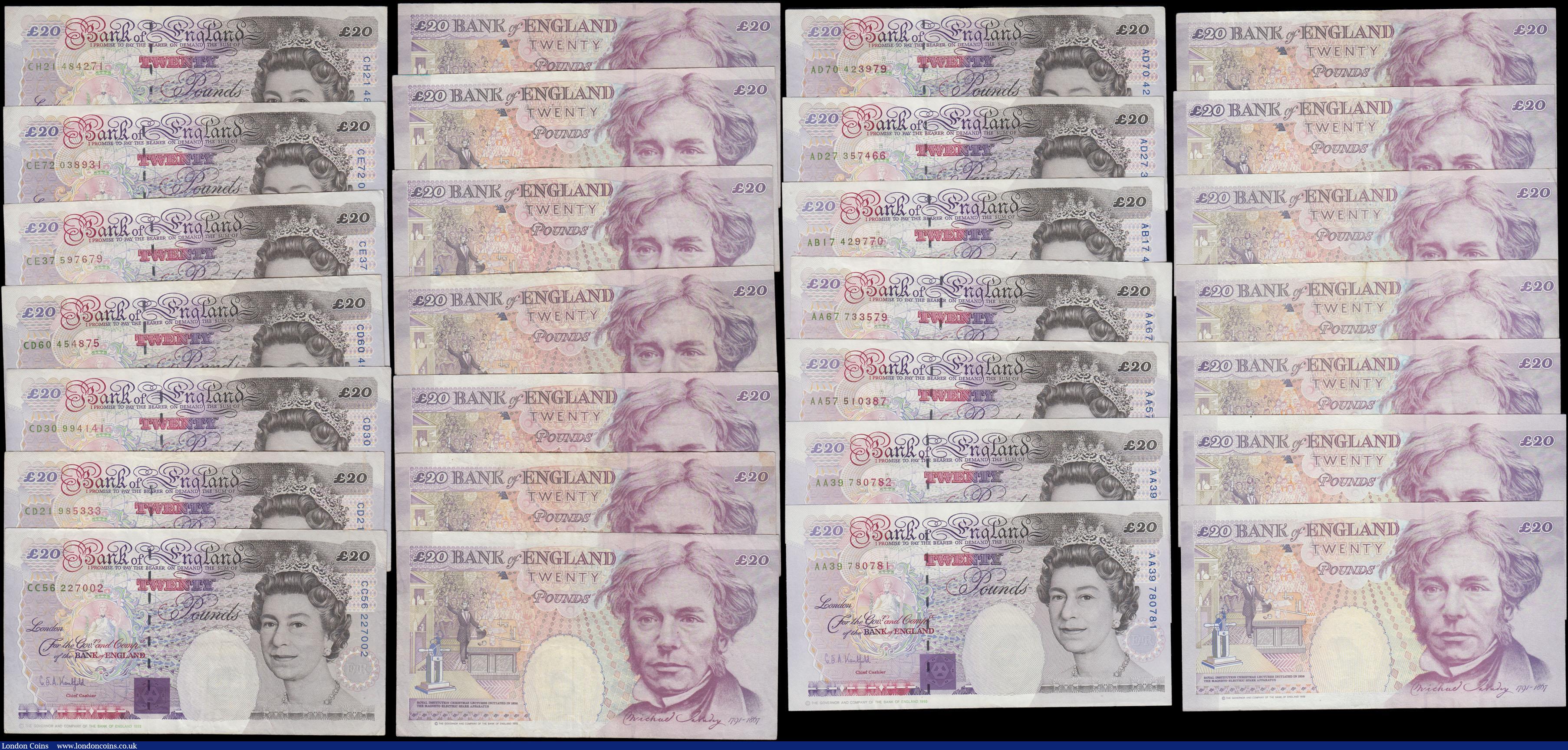 London Coins : A169 : Lot 82 : Twenty Pounds Kentfield QE2 pictorial & Michael Faraday B375 Purple/Black denomination added to ...