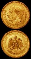 London Coins : A169 : Lot 1017 : Mexico Gold (2) 2 1/2 Pesos 1945 KM#463 (2) EF and A/UNC