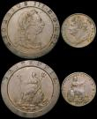 London Coins : A169 : Lot 2019 : Crowns (3) 1890 Fine, 1896LX Fine, 1935 GVF/NEF, Twopence 1797 NVF the reverse with some scratches, ...