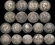 London Coins : A169 : Lot 2032 : Double Florins to Sixpences (18) Double Florins (3) 1887 Roman 1, 1887 Arabic 1, 1889, Halfcrowns (1...