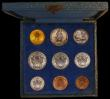 London Coins : A169 : Lot 824 : Vatican City Mint Set 1929 9 coin set with the 100 Lire Gold issue, first year of issue KM MS1 10,00...