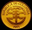 London Coins : A169 : Lot 885 : Colombia 50 Pesos Gold 1971 6th Pan-American Games, two figures within inner circle, the outer circl...