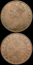 London Coins : A169 : Lot 971 : Hong Kong One Cent (3) 1865 KM#4.1 GVF/NEF, 1904H KM#11 NEF, 1905H KM#11 EF