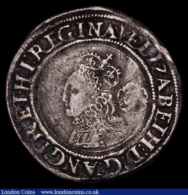 Sixpence Elizabeth I 1561 Smaller flan with inner beaded circle of 17.5mm, Small Bust 1F, S.2561 mintmark Pheon Fine with some scratches : Hammered Coins : Auction 170 : Lot 1336