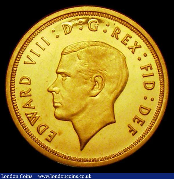 Fantasy Sovereign 1936 Obverse: Edward VIII facing left, Reverse: George and the Dragon, struck in 9 carat gold UNC and lustrous with the odd small tone spot : English Coins : Auction 170 : Lot 1461