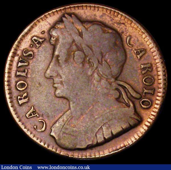 Halfpenny 1675 Peck 528 Near Fine/VG or better, once cleaned now retoned, evenly struck and not unattractive for the grade : English Coins : Auction 170 : Lot 1855
