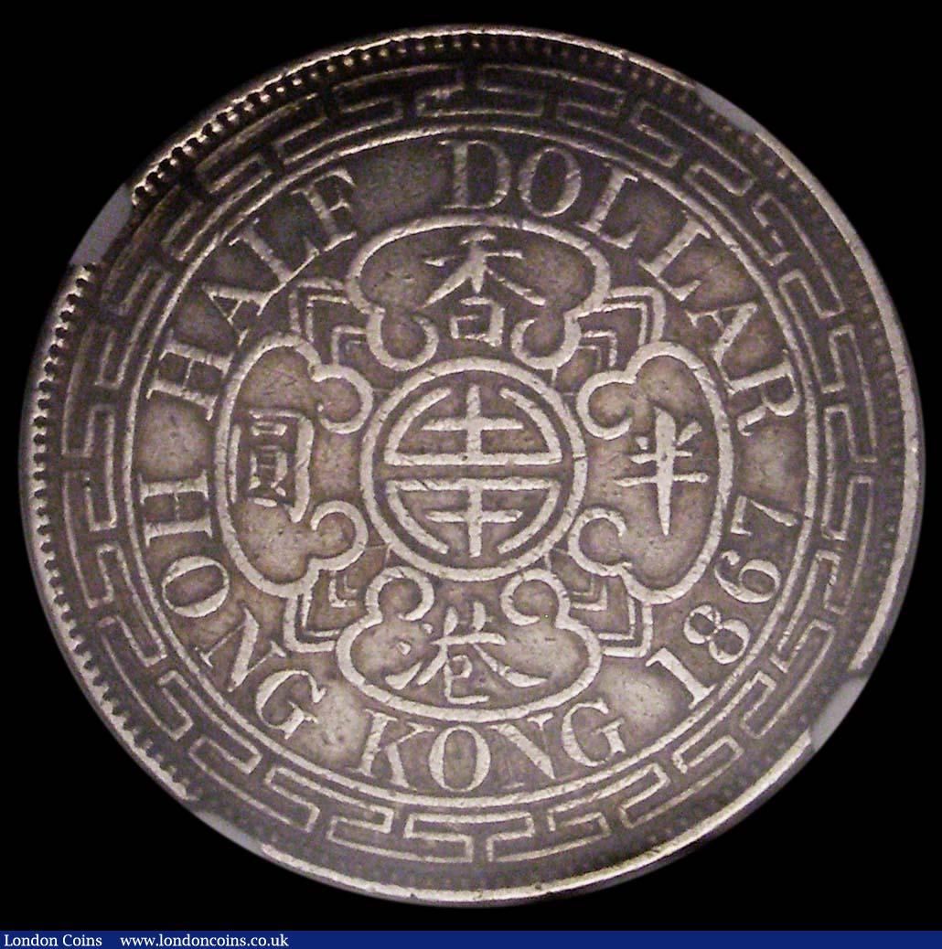 London Coins : A170 : Lot 1046 : Hong Kong 50 Cents 1867 KM#8 in an NGC holder and graded VF Details - Cleaned