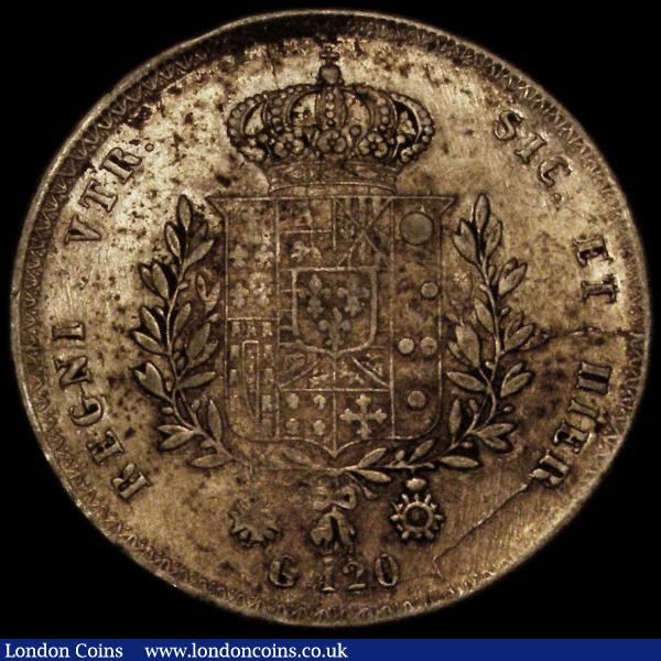 Italian States - Naples 120 Grana 1825 KM#294 GF/NVF the reverse with underlying lustre : World Coins : Auction 170 : Lot 1079