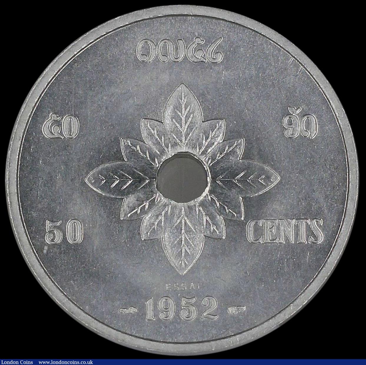 London Coins : A170 : Lot 1107 : Laos 50 Cents 1952 Essai KM#E3, Lec-8 in a PCGS holder and graded SP66 Rare with a mintage of just 1...