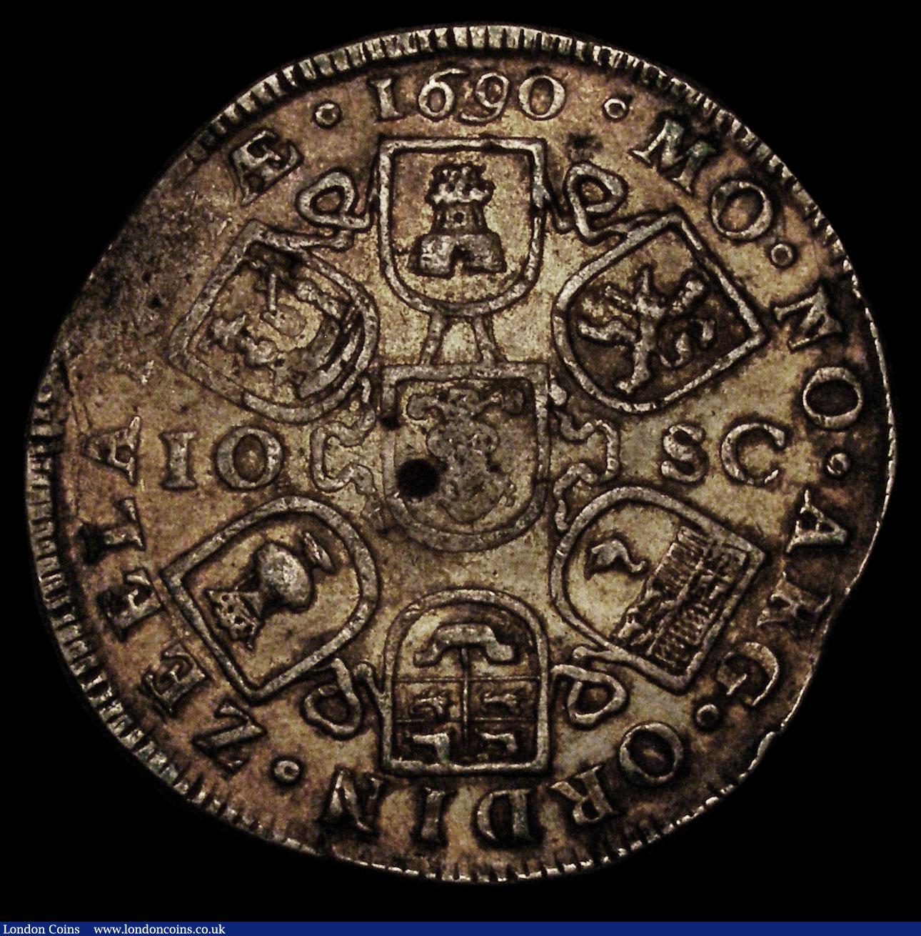 London Coins : A170 : Lot 1129 : Netherlands - Zeeland 2 Daalders 1690 (60 Stuivers, 10 Schelling, Escalins) KM#63  Good Fine with so...