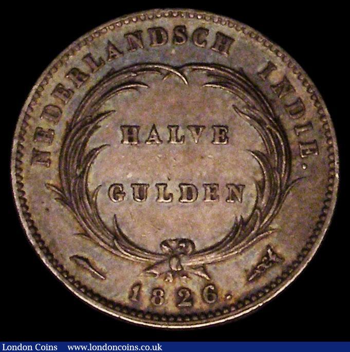 London Coins : A170 : Lot 1139 : Netherlands East Indies Half Gulden 1826 KM#302 VF or better with an underlying colourful tone
