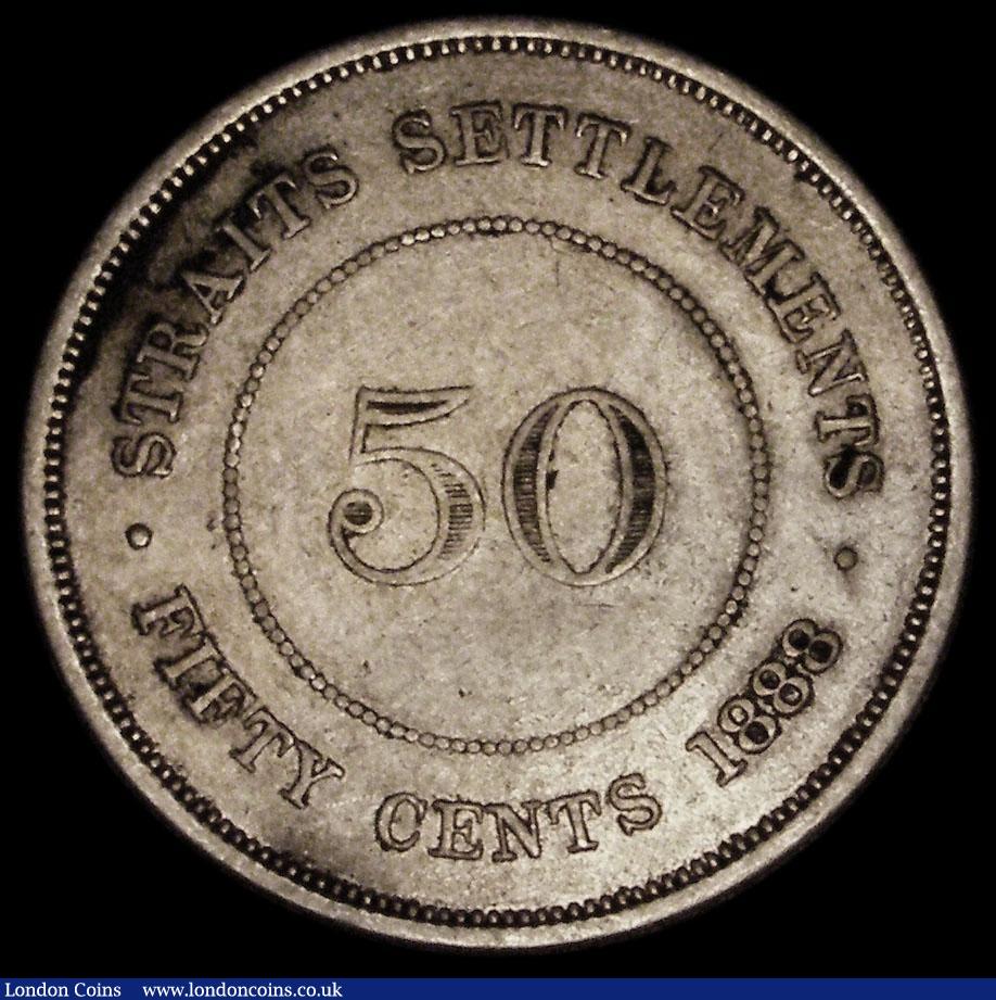 London Coins : A170 : Lot 1215 : Straits Settlements 50 Cents 1888 KM#13 Fine with some scratches on the obverse, scarce with a minta...