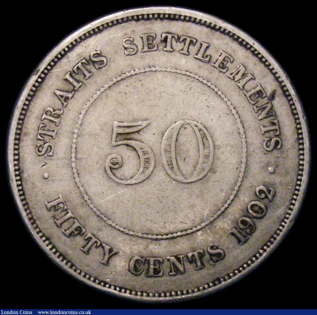 London Coins : A170 : Lot 1220 : Straits Settlements 50 Cents 1902 KM#23 Near Fine/About Fine, a collectable example for the grade, w...