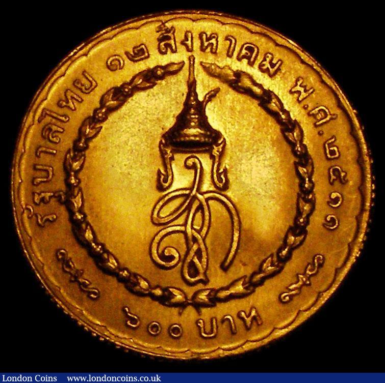 London Coins : A170 : Lot 1235 : Thailand 600 Baht Gold BE2511 (1968) Queen Sirkit 36th Birthday Y#90 EF the obverse with some light ...