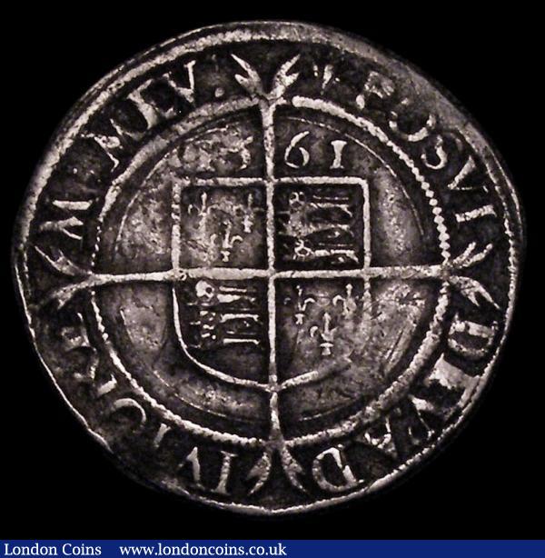 Sixpence Elizabeth I 1561 Smaller flan with inner beaded circle of 17.5mm, Small Bust 1F, S.2561 mintmark Pheon Fine with some scratches : Hammered Coins : Auction 170 : Lot 1336
