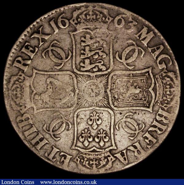 Crown 1663 XV edge, Cloak only frosted, No Stops on Reverse ESC 27A, Bull 359, VG/Near Fine, Rare  : English Coins : Auction 170 : Lot 1354