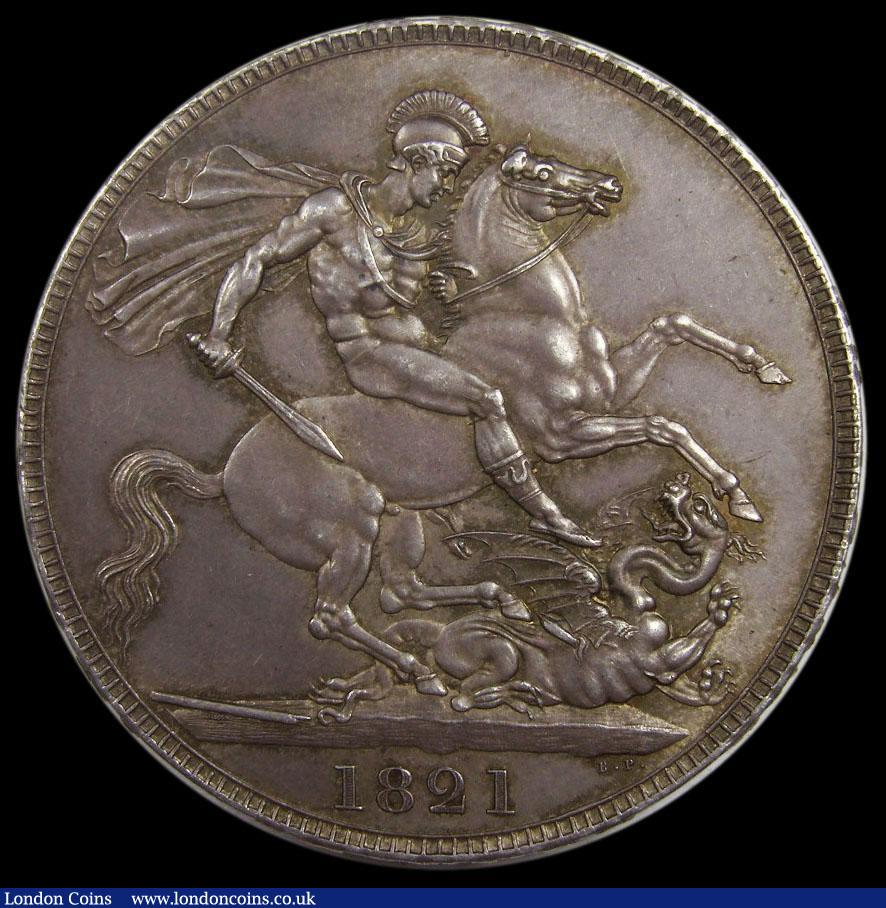 London Coins : A170 : Lot 1387 : Crown 1821 SECUNDO ESC 246, Bull 2310, UNC with even grey toning, in an LCGS holder and graded LCGS ...