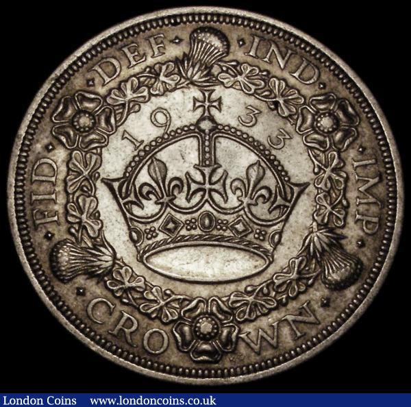 Crown 1933 ESC 373, Bull 3644 VF/GVF the obverse with some contact marks : English Coins : Auction 170 : Lot 1435