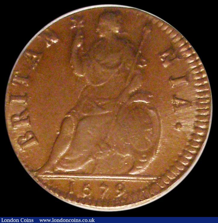 London Coins : A170 : Lot 1463 : Farthing 1679 Peck 530 Choice UNC and toned in an LCGS holder and graded LCGS 82, Ex-Andrew Wayne Co...