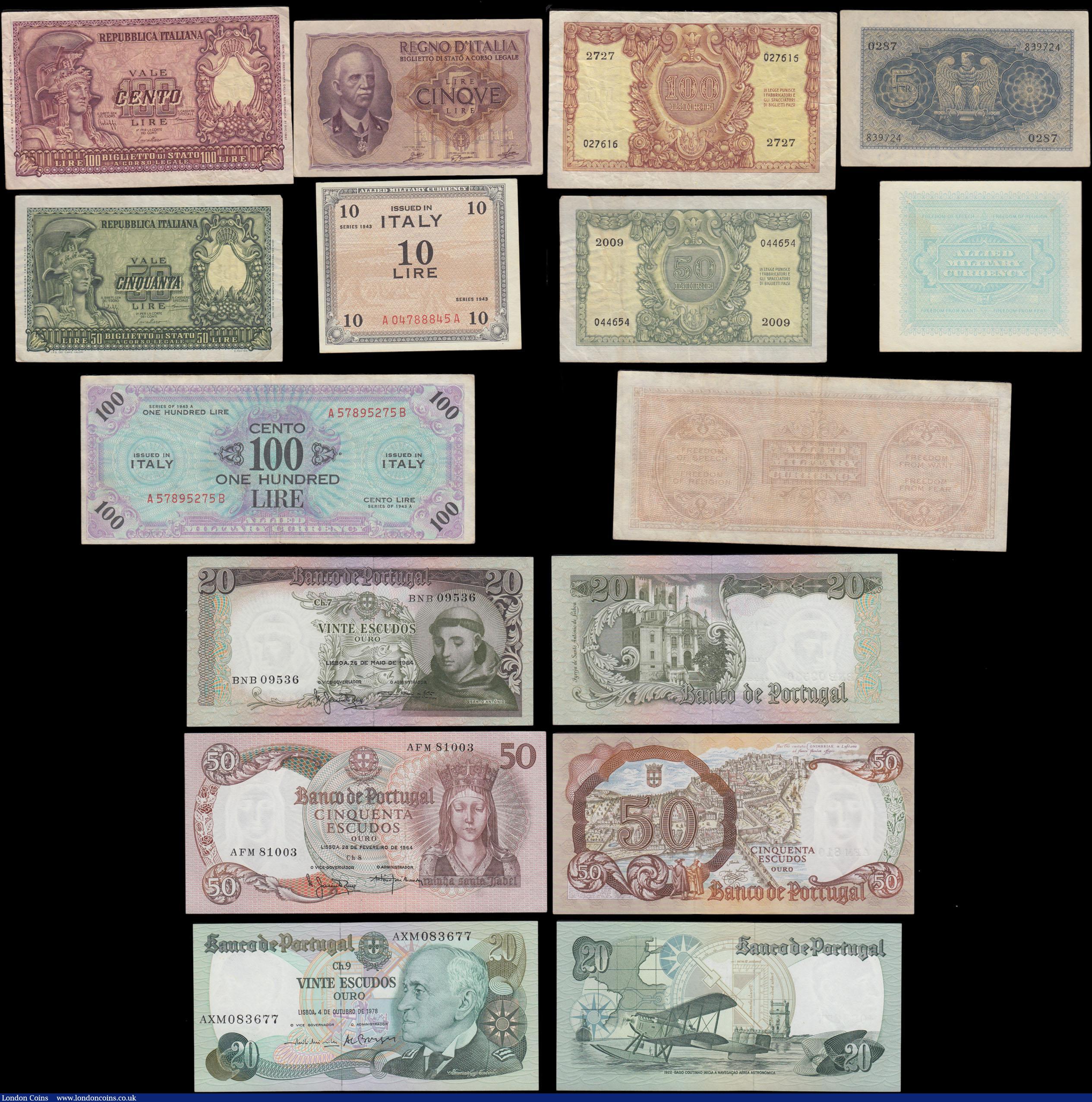 London Coins : A170 : Lot 158 : Europe (21) an interesting group  all in mixed grades VF - GVF to EF - UNC. Consisting of Italy (10)...