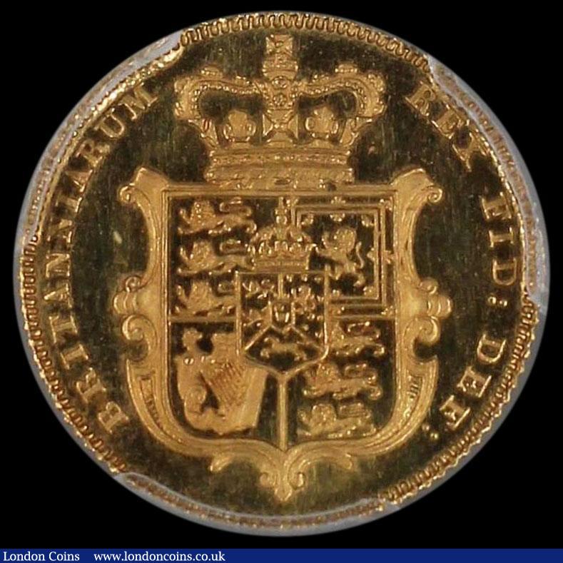 London Coins : A170 : Lot 1637 : Half Sovereign 1826 Proof S.3804, Wilson & Rasmussen 249. Without the extra tuft of hair. in a P...