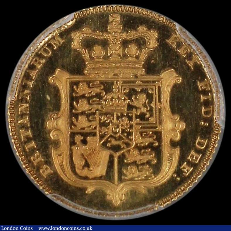 London Coins : A170 : Lot 1637 : Half Sovereign 1826 Proof S.3804, Wilson & Rasmussen 249. Without the extra tuft of hair. in a P...