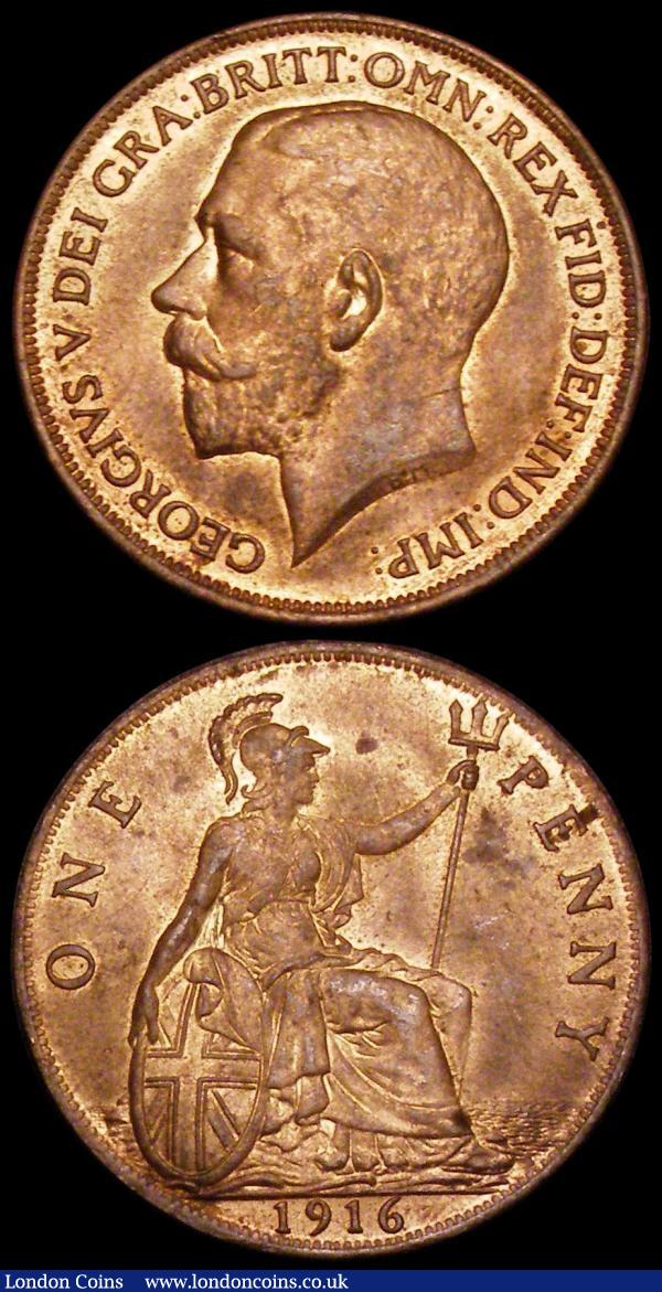 Pennies 1916 Freeman 180 dies 2+B (2) both UNC and lustrous, each with a few small spots : English Coins : Auction 170 : Lot 1926