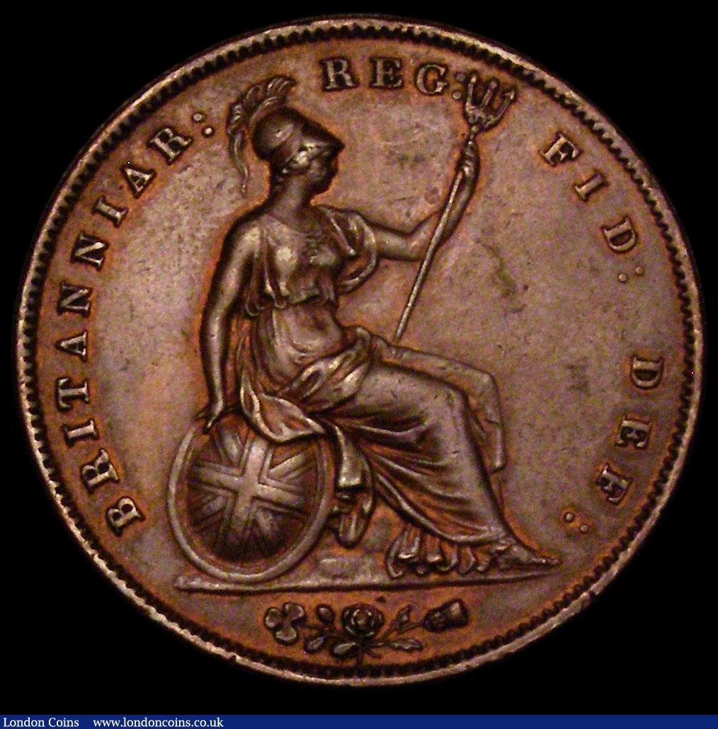 London Coins : A170 : Lot 1935 : Penny 1858 Large date No WW, the 1 of the date is aligned with the top of the other date numerals, G...